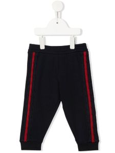 Moncler Enfant pantalon de jogging à patch logo - Bleu