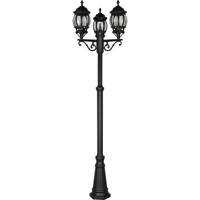 LED Tuinverlichting - Staand - Buitenlamp - Trion Velo - E27 Fitting - 3 Lichtpunten - Mat Zwarte - Aluminium