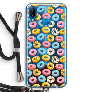 Pink donuts: Huawei P20 Lite Transparant Hoesje met koord