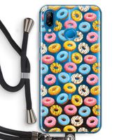 Pink donuts: Huawei P20 Lite Transparant Hoesje met koord