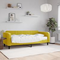 Slaapbank met matras 90x200 cm fluweel geel