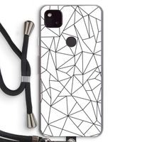Geometrische lijnen zwart: Pixel 4a 5G Transparant Hoesje met koord