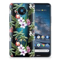 Nokia 8.3 TPU Hoesje Flamingo Palms - thumbnail