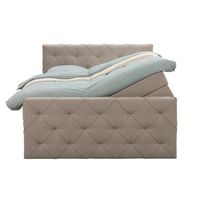 Boxspring met opbergruimte en voetbord Liv geruit - beige - 180x200cm - Leen Bakker