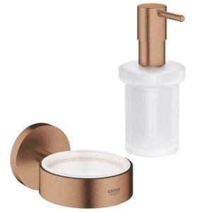 GROHE Essentials zeepdispenser glas met houder brushed warm sunset SW98939 / SW98931