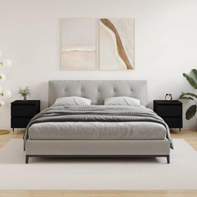 Nachtkastjes 2 st 40x35x50 cm bewerkt hout zwart