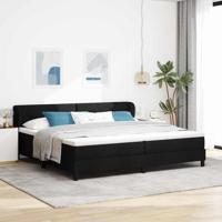 Boxspringbed met matras stof zwart 200x200 cm