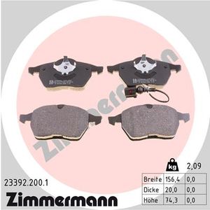 Remblokkenset, schijfrem ZIMMERMANN, u.a. fÃ¼r Seat, Audi, VW, Skoda