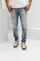 Malelions Slim Fit Destroyed Denim Broek Heren Lichtblauw - Maat 28 - Kleur: Lichtblauw | Soccerfanshop