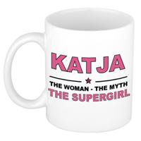 Katja cadeau mok - Woman Myth Supergirl - naam koffiemok - 300 ml - collega - moederdag