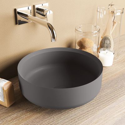 MONDIAZ COSS Waskom solid surface 36cm kleur DarkGrey / DarkGrey