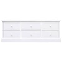 The Living Store Televisiemeubel The Living Store - TV kast hout - 108 x 30 x 40 cm - wit - 6 lades