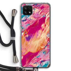 Pastel Echoes: Samsung Galaxy A22 5G Transparant Hoesje met koord