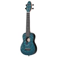 Ortega Keiki K2SS-BKC Soprano Size Ukulele Blue Kaleidoscope sopraan ukelele set - thumbnail