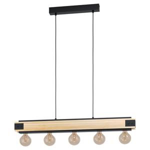 EGLO Layham hangende plafondverlichting Flexibele montage E27 Zwart, Bruin