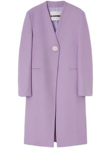 Jil Sander manteau boutonné à col v - Violet