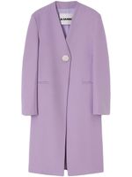 Jil Sander manteau boutonné à col v - Violet - thumbnail