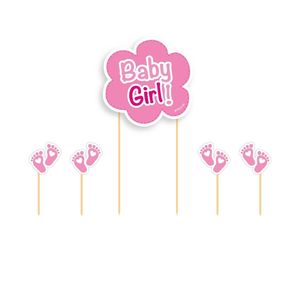 Taartversiering Baby Girl roze - Taartdecoraties