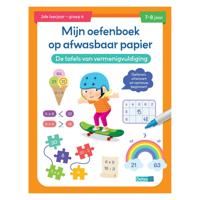 Deltas Oefenboek afwasbaar papier tafels van vermenigvuldiging(7-8 j.)