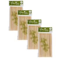 BBQ Sate/spiesjes prikkers - 400x - bamboe hout - 15 cm - spiezen - satestokjes