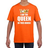 Woningsdag Im the queen in this house t-shirts voor thuisblijvers tijdens Koningsdag oranje meisjes / kinderen XL (164-176)  - - thumbnail