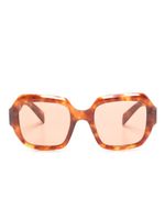 Prada Eyewear lunettes de soleil oversize à effet écailles de tortue - Marron - thumbnail