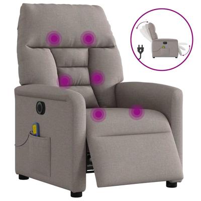 Massagestoel elektrisch verstelbaar stof taupe