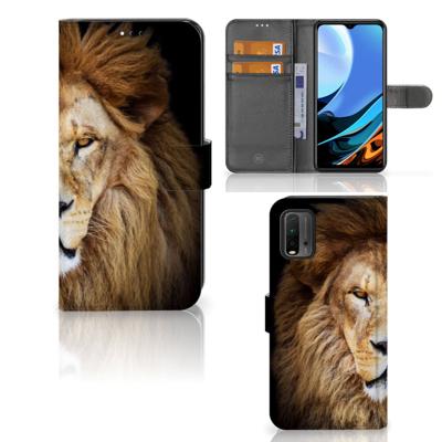 Xiaomi Redmi 9T | Poco M3 | Telefoonhoesje | Met pasjeshouder | Leeuw