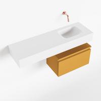 Toiletmeubel Mondiaz Andor | 100 cm | Meubelkleur Ocher | Lex vrijhangend wastafel Talc Rechts | Zonder kraangat