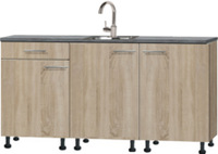 keukenblok 180cm houtnerf met plinten RA-3331