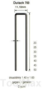 Dutack 11.1mm nieten | 60mm | 10.000 stuks - 5056045
