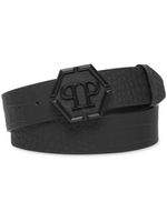 Philipp Plein hexagon-buckle crocodile-effect belt - Noir - thumbnail