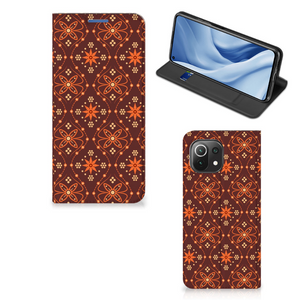 Xiaomi 11 Lite NE 5G | Mi 11 Lite Hoesje met Magneet Batik Brown