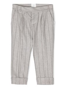 Eleventy Kids pantalon fuselé à fines rayures - Gris