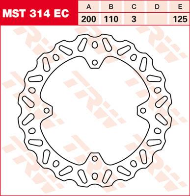 TRW Remschijf, remschijven voor de moto, MST314EC