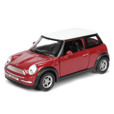 Welly Speelgoed Mini Cooper auto - rood - die-cast metaal - 11 cm - modelauto