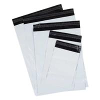 Coex verzendzakken wit/zwart 450 x 550 + 50 mm 65 micron