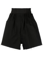 Raf Simons short en coton à taille haute - Noir - thumbnail