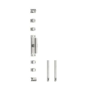 Intersteel Klink-espagnolet rechts t-recht met stangenset 2x 1245 mm geborsteld rvs
