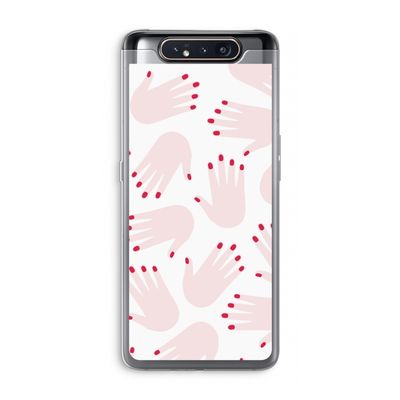 Hands pink: Samsung Galaxy A80 Transparant Hoesje