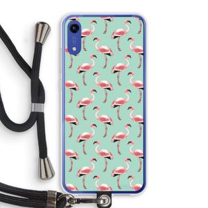 Flamingoprint groen: Honor Play 8A Transparant Hoesje met koord