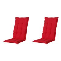 Madison - Tuinkussens Hoge Rug Panama Red - 123x50 - Rood - 2 Stuks