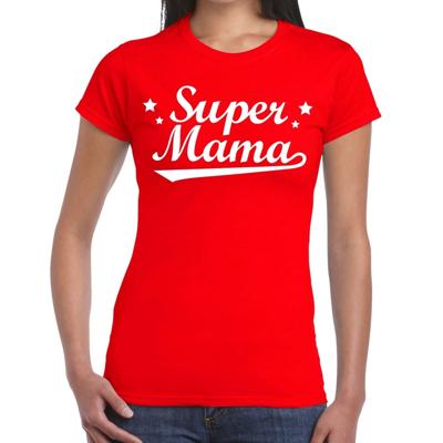 Super mama cadeau t-shirt - rood - voor dames - verjaardag - moederdag - uit liefde