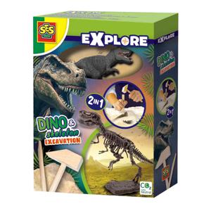 SES Creative Explore Dino en skelet opgraven 2 in 1 - T-rex