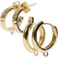 Creativ Company Grote oorbellen met oog, d 15 mm, dikte 3 mm, verguld, 2x2 paar/ 1 doos