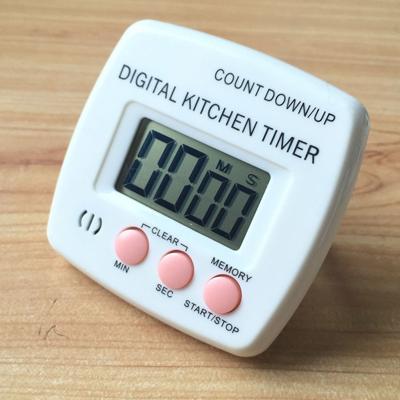 Keuken timer digitale elektronische luid alarm magnetische backing met houder voor koken bakken sport games Office (roze)
