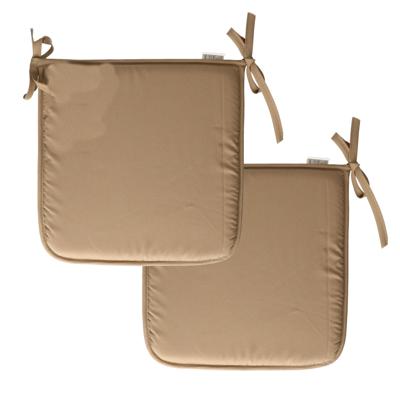 Stof Textile Home stoelkussens - 2x - lichtbruin - 38 x 38 x 3 cm - voor binnen - vierkant