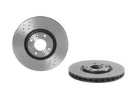 Remschijf BREMBO XTRA LINE BREMBO, Remschijftype: Geperforeerd / Geventileerd, u.a. für Citroën, Peugeot, DS, Opel - thumbnail