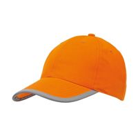 5-panel baseballcap oranje met reflecterende rand voor volwassenen - thumbnail