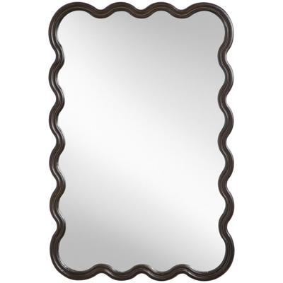 Leen Bakker - Spiegel Sevilla Bruin - 85x45 Cm - MDF - Zwart - 2x40x60 Cm